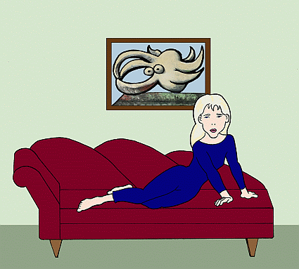 Aimee on chaise